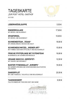 Karte für Sonntag, 26.07.26