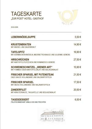 Karte für Sonntag, 26.04.2026